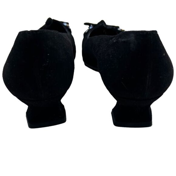 Stuart Weitzman Women's Suede Leather Kitten Heel Pump Dress Shoes Black Size 5 - Picture 4 of 10